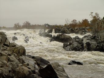 Větší verze po kliknutí. Great Falls na řece Potomac, USA (konec října 2009)